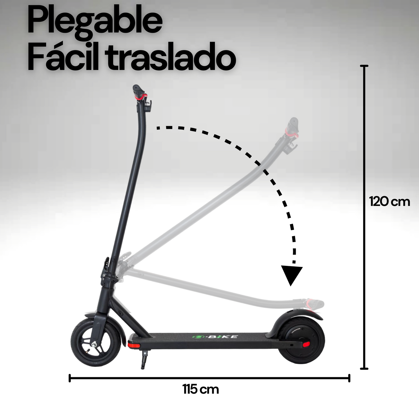 Q-bike Qh07 Scooter Eléctrico Plegable Para Adultos, Motor De 250 W, 16km/h, Patín Electrico Con 16km Con Carga Completa