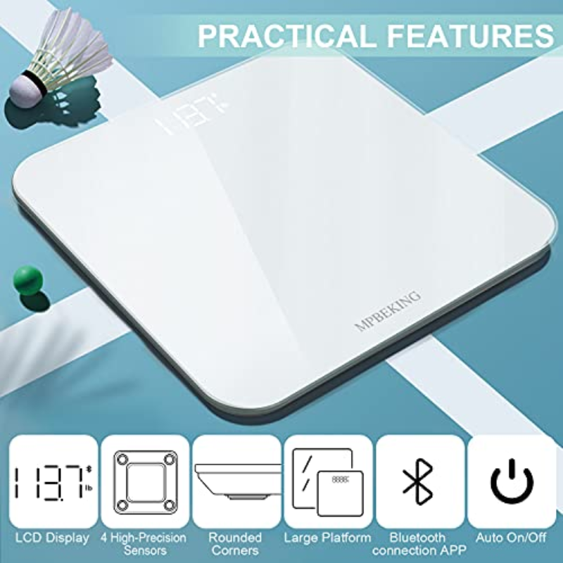 Mpbeking Bascula De Baño Digital Para Peso Corporal 180kg
