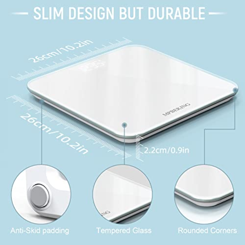 Mpbeking Bascula De Baño Digital Para Peso Corporal 180kg
