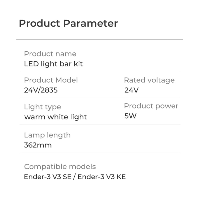 Creality Kit de Barra de Luces LED Ender-3 V3 SE/KE