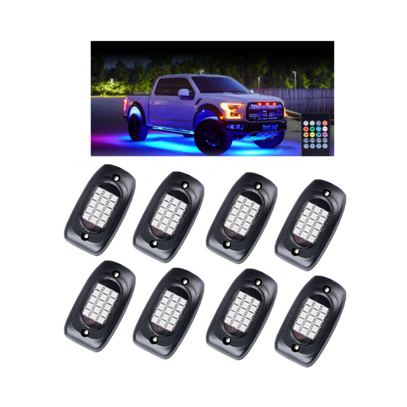 Focos Led Rock Lights Kit 12 Piezas Bluetooth Rgb