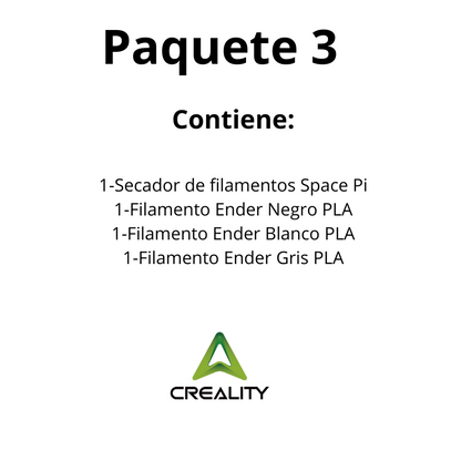 Paquete 3 Creality Secadora Space PI+3 Filamentos EN-PLA