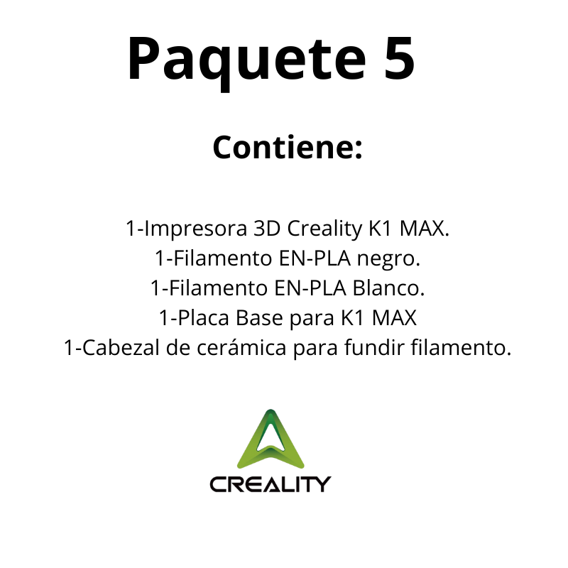 Paquete 5 Creality Impresora K1 MAX+filamentos+accesorios